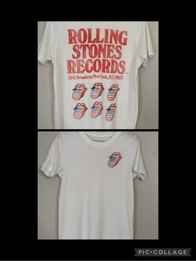 Abercrombie Kids girls White Rolling Stones T Shirt Size 13/14